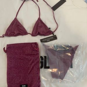 TRIANGL BRAND NEW grape sparkle bikini top/ bottom